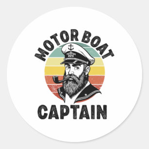 Motor Boat Captain For Boat Owner Captain Boating  Classic Round Sticker