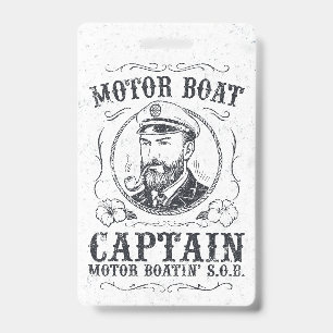 Motor Boat Captain Funny Pontoon Boating Badge