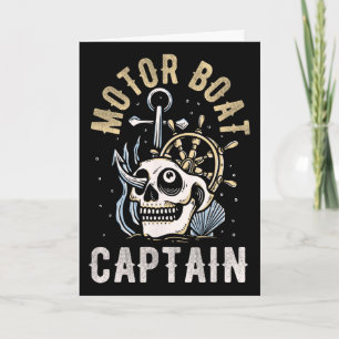 Motor Boat Captain Funny Pontoon Boating Motor Boa Card