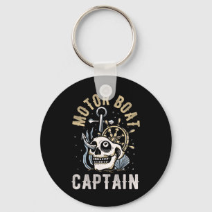Motor Boat Captain Funny Pontoon Boating Motor Boa Keychain