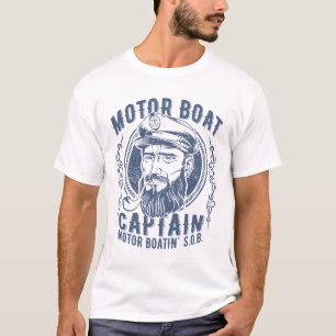 Motor Boat Captain Funny Pontoon Boating Motor Boa T-Shirt