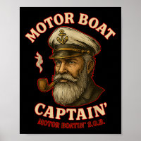 Motor Boat Captain Funny Pontoon Boating Motor Bos