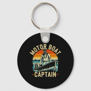 Motor Boat Captain Funny Pontoon Boating Motorboat Keychain