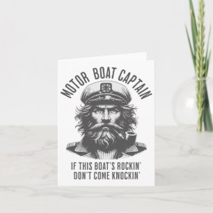 Motor Boat Captain If This Boat's Rockin Don't Com Card