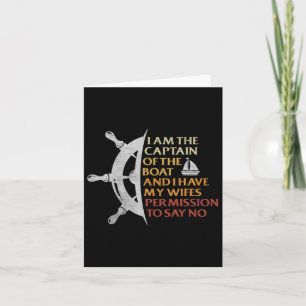 Motor Boat Captain Sail Pontoon Boating Sailor Fun Card