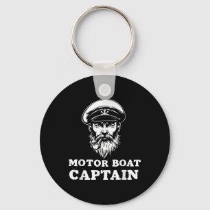 Motor Boat Captain Tee Funny Boating Outfit Sailin Keychain