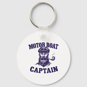 Motor Boat Captain Tee Funny Boating Outfit Sailin Keychain