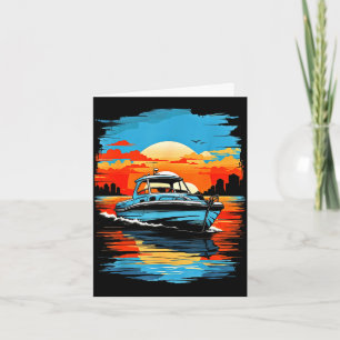 Motor boat yacht cruise summer boating card