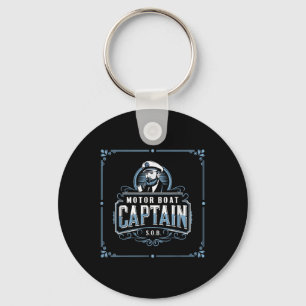 Motor Boatin Captain Funny Boating Lake Keychain
