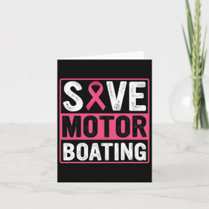 Motor Boating Breast Cancer Pink Ribbon Card