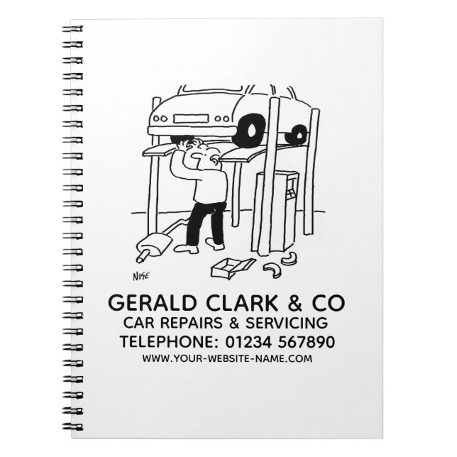 Motor Car Repairs & Servicing Notebook (Front)