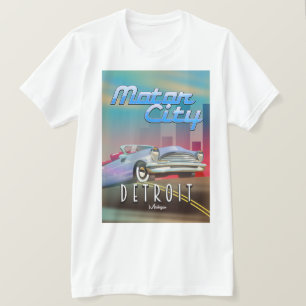 Motor City Detroit Michigan travel poster. T-Shirt