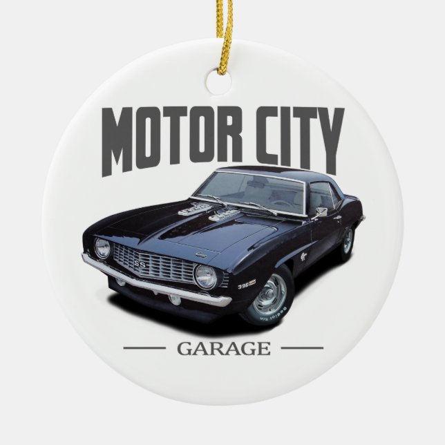Motor City Garage Camaro Ceramic Ornament (Front)