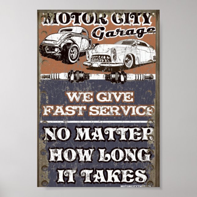 MOTOR CITY METAL SIGN (Front)