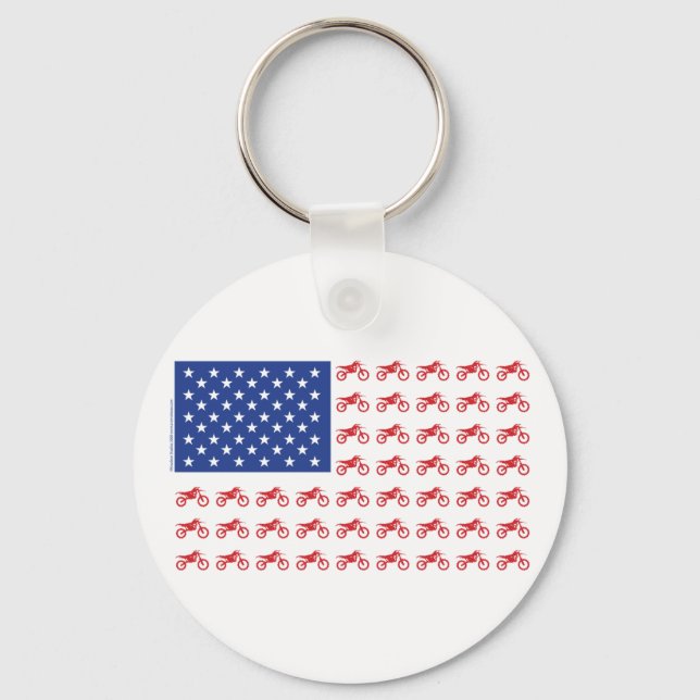 Motor-Cycle-Flag-Moto-Cross Keychain (Front)