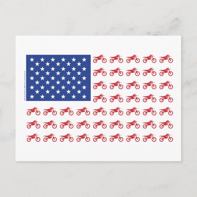 Motor-Cycle-Flag-Moto-Cross Postcard (Front)