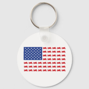 Motor-Cycle-Flag-Sport Keychain
