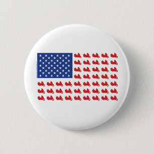Motor-Cycle-Flag-WING 2 Inch Round Button