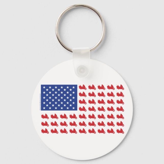 Motor-Cycle-Flag-WING Keychain (Front)