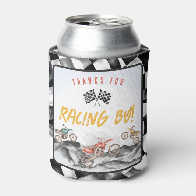 Motor Dirt Bike Birthday Party Can Cooler Favour (Can Front)