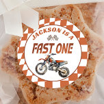 Motor Dirt Bike Fast One 1st Birthday Sticker<br><div class="desc">Motor Dirt Bike Fast One 1st Birthday Sticker</div>