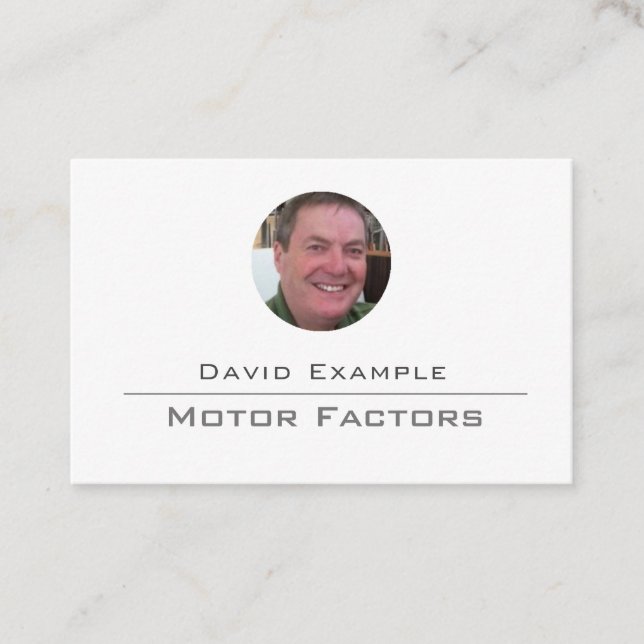 Motor Factors with Photo of Holder Business Card (Front)