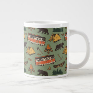 Motor Home Camp Adventures Pattern Large Coffee Mug