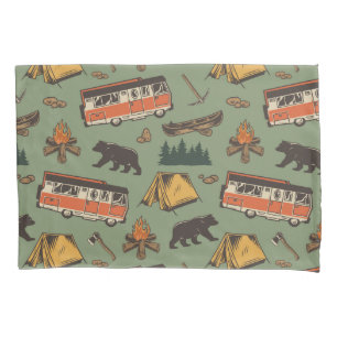 Motor Home Camp Adventures Pattern Pillowcase