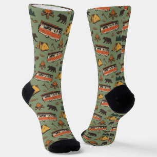 Motor Home Camp Adventures Pattern Socks