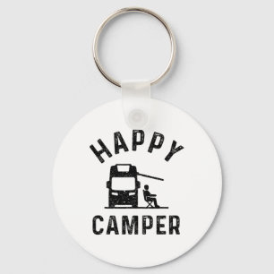 Motor-home Rv Stuff Men Happy Camper Keychain