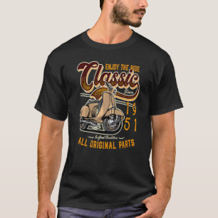 Motor Scooter Classic Moped Rider Birthday 1951   T-Shirt