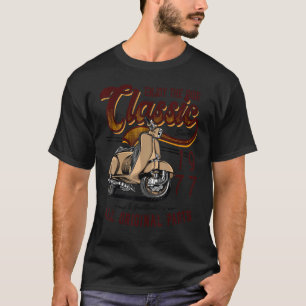 Motor Scooter Classic Moped Rider Birthday 1977 T-Shirt