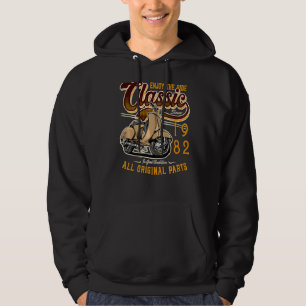 Motor Scooter Classic Moped Rider Birthday 1982 Hoodie