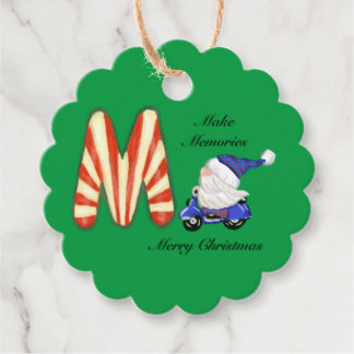Motor Scooter Gnome With Candy Letter  Favour Tags