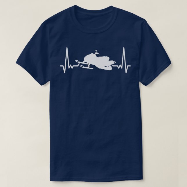 Motor Sled Snowmobile Snowmobiler Heartbeat Snowmo T-Shirt (Design Front)