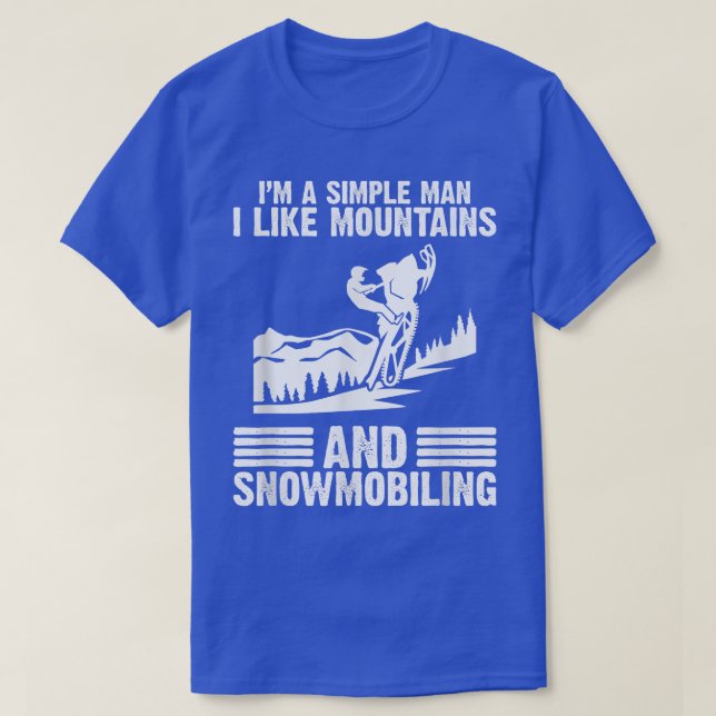 Motor Sled Snowmobile Snowmobiler Mountains Snowmo T-Shirt (Design Front)