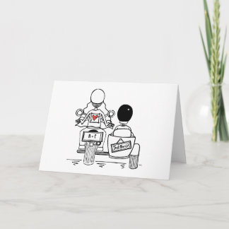 Motorbike and Sidecar Wedding Card