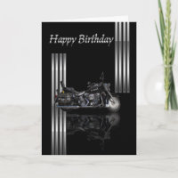 Motorbike Birthday Card Metallic