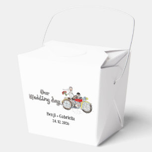 Motorbike Bride and Groom Wedding Favor Box