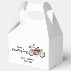 Motorbike Bride and Groom Wedding Favor Box