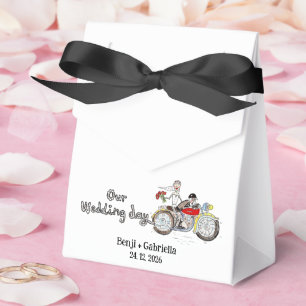 Motorbike Bride and Groom Wedding Favor Box
