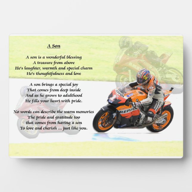 Motorbike Design - son poème Plaque (Devant)
