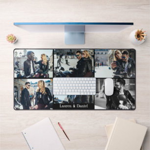 Motorbike Lover Personalize Image Valentine Couple Desk Mat
