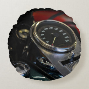 Motorbike Motorcycle Biker Rider Round Pillow