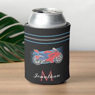 Motorbike Racing Motorcycle Initial & Name Sports Can Cooler