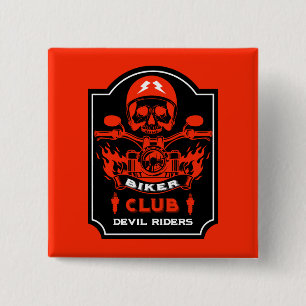 Motorbike Riders Club 2 Inch Square Button
