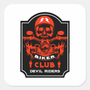 Motorbike Riders Club Square Sticker
