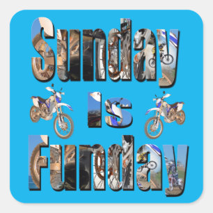 Motorbike Riding On Sunday, Sticker
