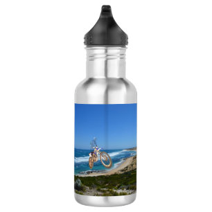 Motorbike Riding Up Cliff, Reusable Water Bottle