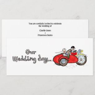 Motorbike & Sidecar Wedding Invitation